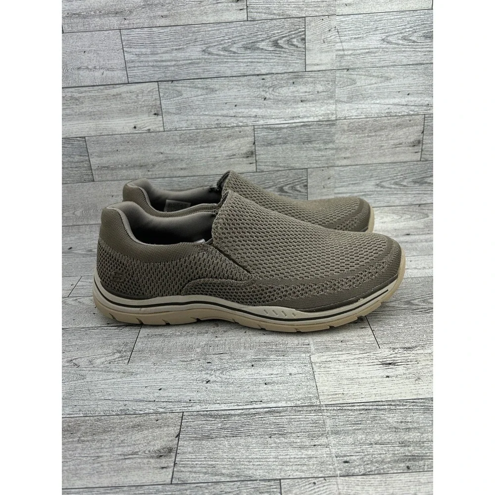 Skechers Relaxed Fit‎ 65086 Men Slip On Loafers Taupe Air Cooled Memory Foam 8.5